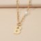 Pearl letter B personality punk street thick chain hollow necklace
