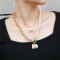 Stackble Pearl Stitching Chain Pendant Necklace