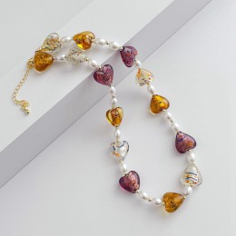 Loving heart pearl necklace
