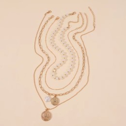Multi-Layer Stackable Pearl Pendant Necklace