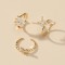 Marquise Crystal butterfly open ring women's three-piece set