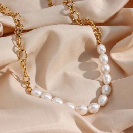 Fashion Chain Stitching Pearl Necklace