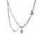 Fashion Double Pearl Chain Blue Crystal Necklace