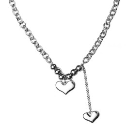 Metal Chain Stitching Loving Heart Pendant Necklace