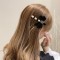 Classic Black Velvet Bow Pearl Crystal Hair Clips Hair Accessories 8CM*6.3CM