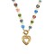 Colorful Fritillaria Glass Bead Loving Heart Pendant Necklace