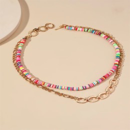 Stackable Multi-layer Colored Soft Pottery Necklace