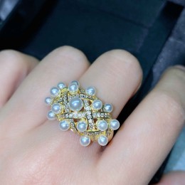 Handmade Pearl and Gemstone Ring