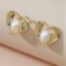 Quicksand Gold Trim Petite Heart Earrings