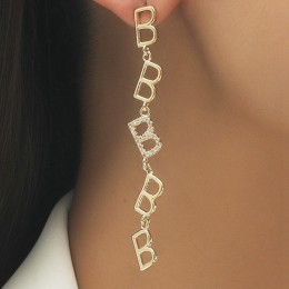 double layer letter earrings