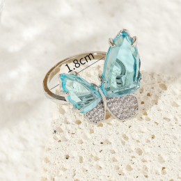 women's butterfly transparent ring