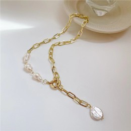 Luxury Pearl Stitching Chain Pearl Pendant Necklace