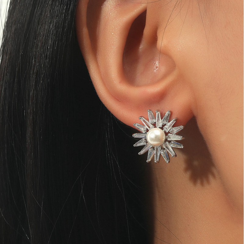 Sunflower Earrings with Stainless Steel Fishhooks with free shipping