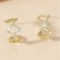 Cutout Crystal Layered Leaf Fringe Earrings