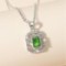 Oval Simulated Green Tourmaline Gemstone Pendant Necklace