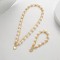 Double Layer Chain Stitching Lovely Pearl for Women Crystal Pendant Necklace