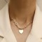 Heart Shape Pendant Necklace Stitching Mini Pearls
