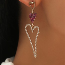 Rhinestone Heart Earrings Stud Earrings