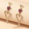 Rhinestone Heart Earrings Stud Earrings
