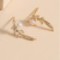 Crystal Leaf Pearl Stud Earrings