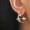 Temperament Crystal inlaid C-shaped hoop three-dimensional butterfly earrings