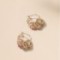 Geometric Circle Gold Pearl Stud Earrings