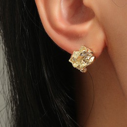 European and American tin foil irregular lava earrings
