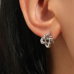 Geometric Square Twist Stud Earrings