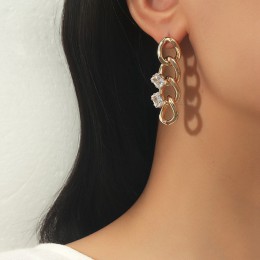 women's tassel metal chain thick metal earrings