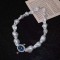 Blue Crystal Stitching Irregular Pearl Necklace
