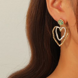 Double Hollow Love Wave Heart Earrings