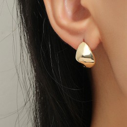 Curved Glossy Buckle Earrings