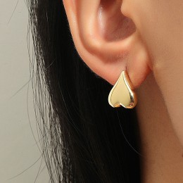 Exaggerated Vintage Gold Love Stud Earrings