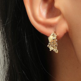 exaggerated pleated lava stud earrings